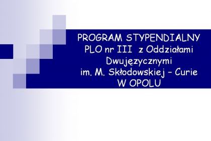 Programy stypendialne