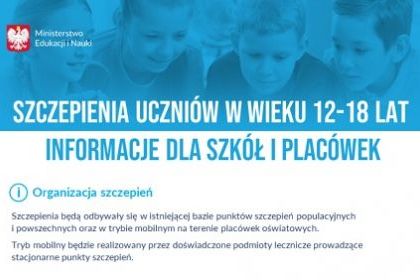 Szczepienia uczniów w wieku 12-18 lat